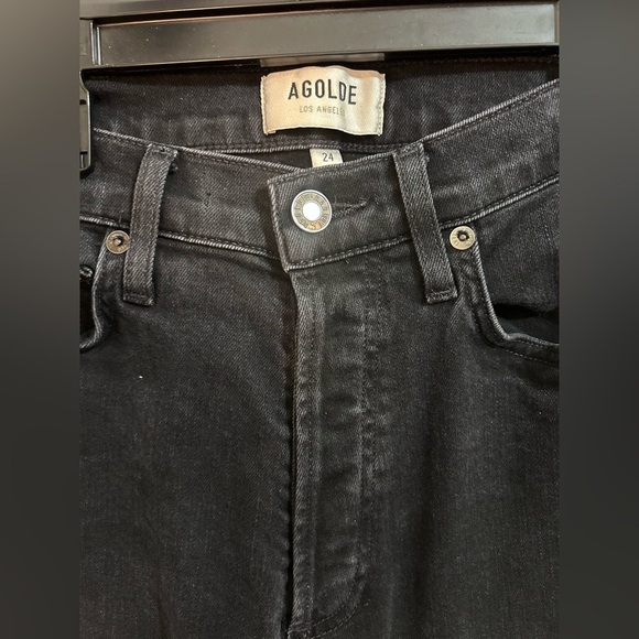 AGOLDE Nico High-Waisted Fitted Jeans Size 24 in Black - Picture 9 of 14